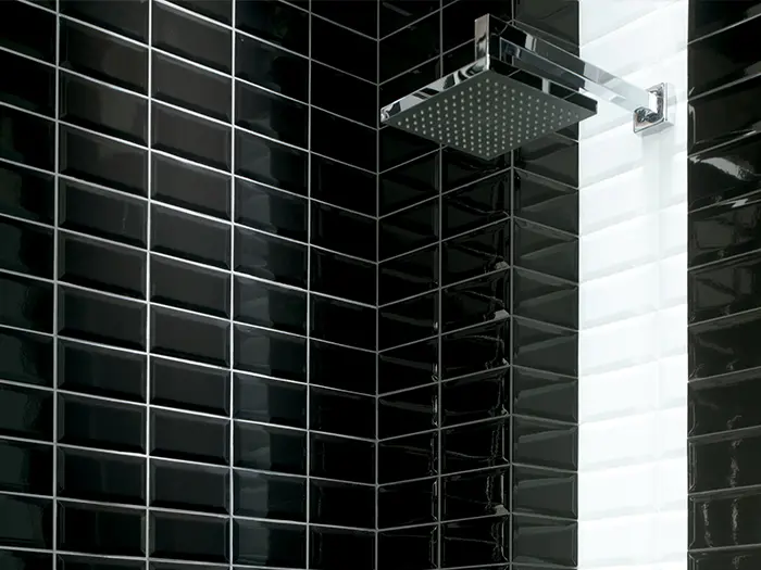 Wandtegel El Barco Biselado Negro Brillo 10 x 20 | 344-960 | Jan Groen Tegels