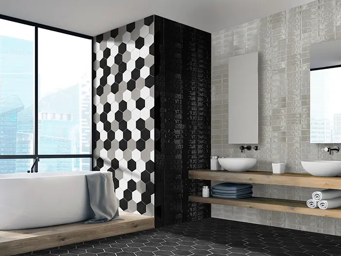 Wandtegel Keradom MAC3 Black Gloss 6 x 25 | 994-062 | Jan Groen Tegels