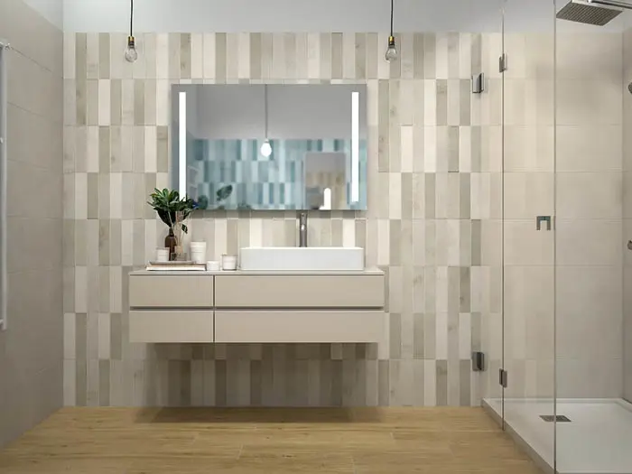 Wandtegel Idea Karma Stripe Taupe 25 x 75 | 364-766 | Jan Groen Tegels