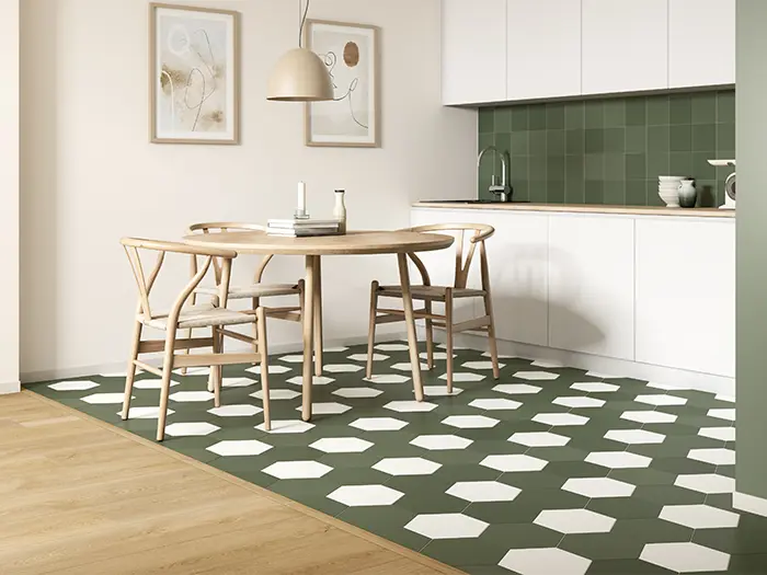 Vloertegel Dune Chicago E x a Olive 21,5 x 25 | 655-123 | Jan Groen Tegels