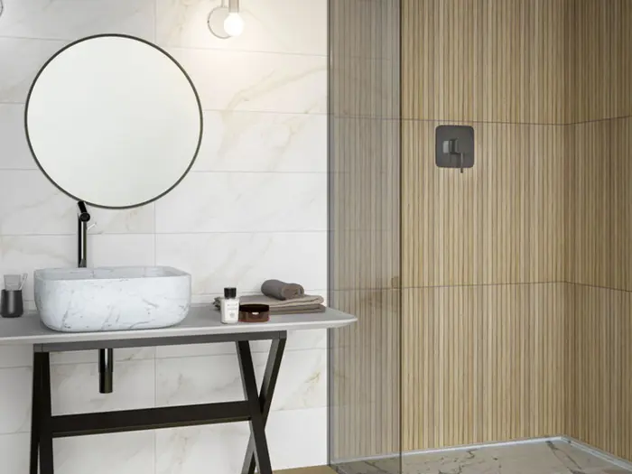 Wandtegel Idea Feel Marble Almond 25 x 75 | 317-373 | Jan Groen Tegels
