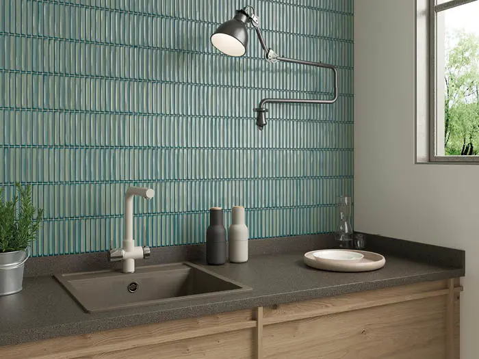 Mozaiek Groen 12.5 x 25 | 644-085 | Jan Groen Tegels