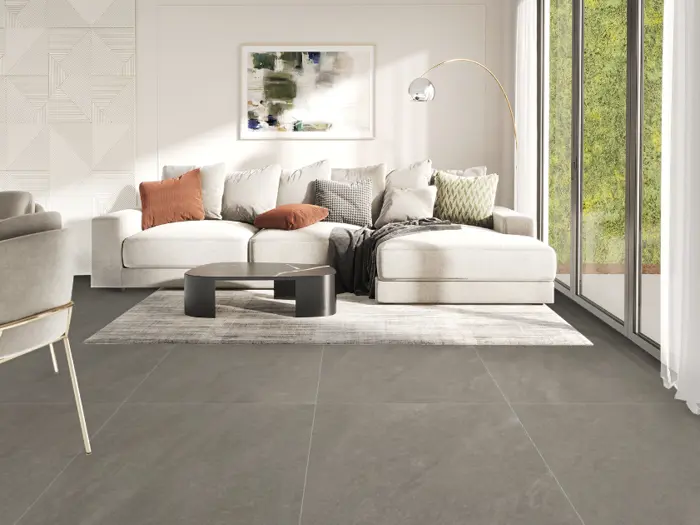 Vloertegel Motto by Mosa Shore Dark Warm Grey 89,7 x 89,7 | 122-216 | Jan Groen Tegels