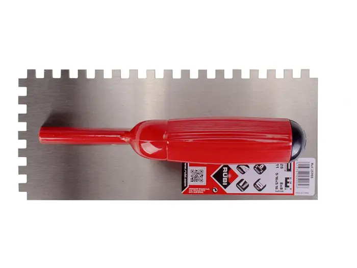 Tegelgereedschap Rubi Lijmspaan 28Cm 8x8 Mra 45º Staal | 907-366 | Jan Groen Tegels